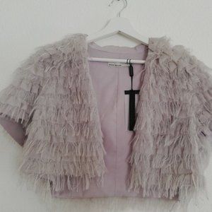 KAREN MILLEN Women's Silk Light Gray Vest